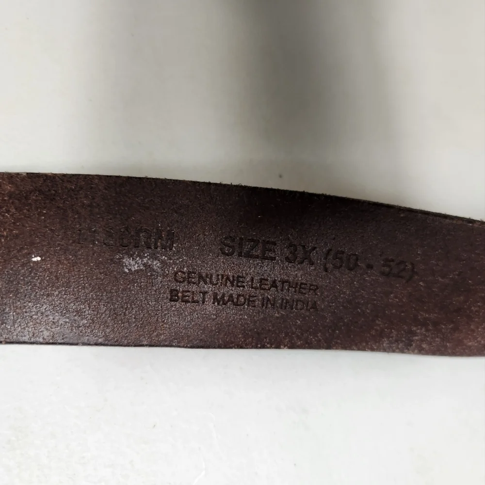 Remington Mens 12 GA Brown Leather Belt-Size 3X (50-52)